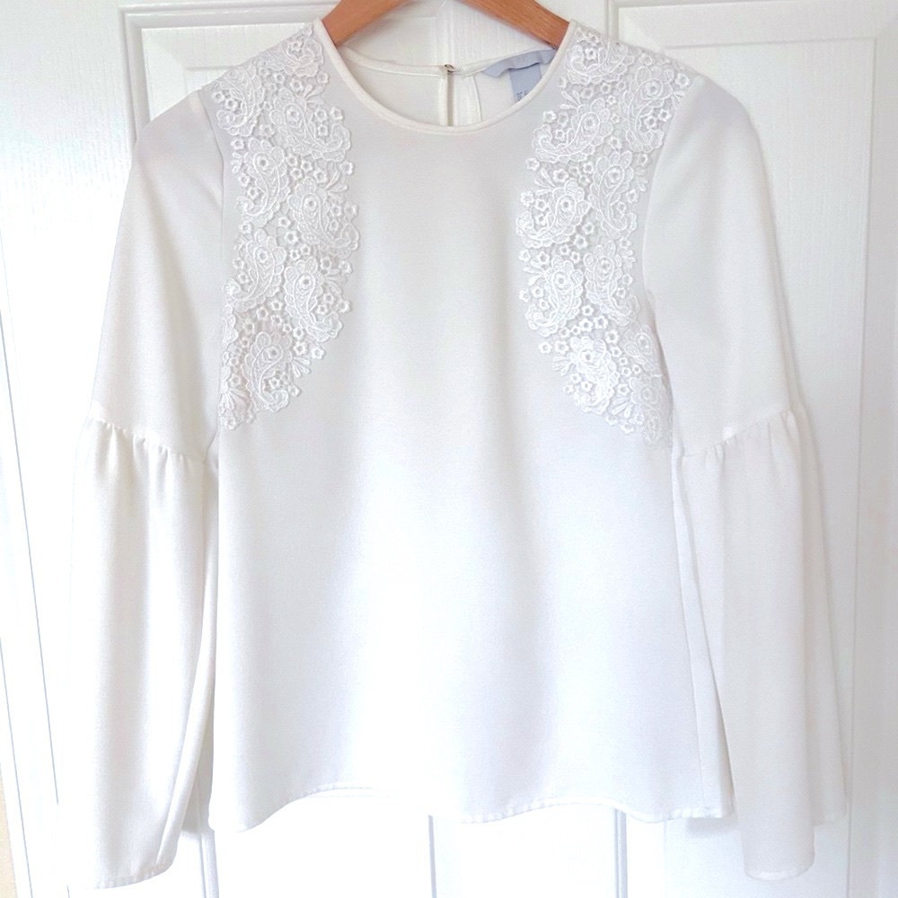 H & M Bell Sleeve Blouse with Lace